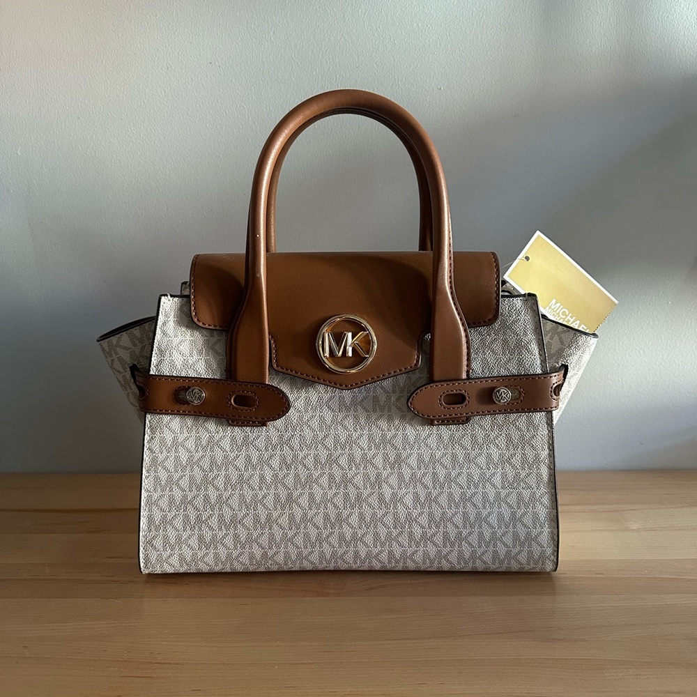 Michael Kors Carmen Medium Logo Belted Satchel